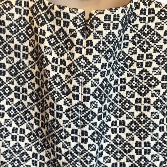 Sz 4 TORY BURCH Designer Geometric Sleeveless Fit and Flare Jewel Neck Dress EUC - Picture 11 of 16